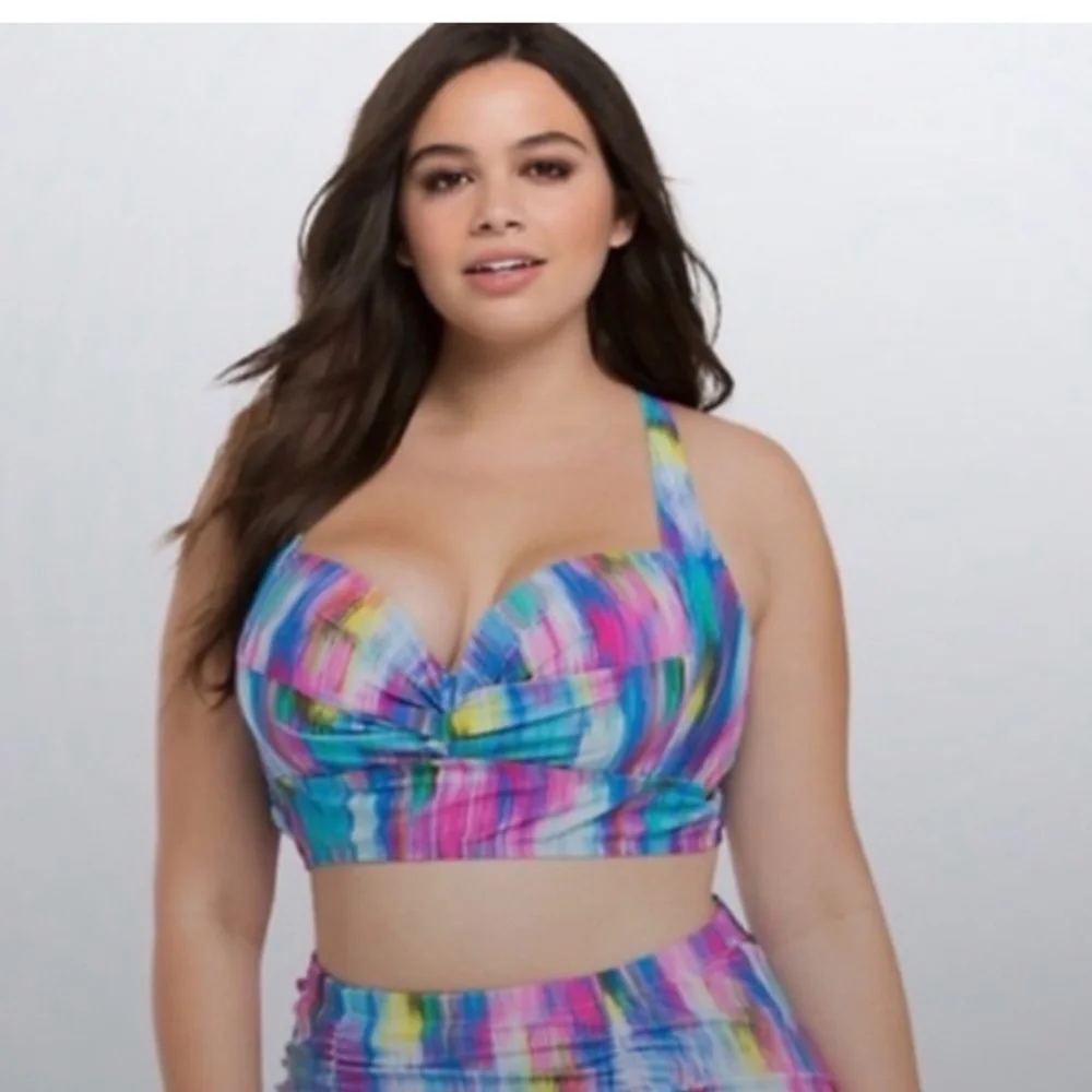 Colorful Striped Underwire Bikini Top - Picture 1 of 6